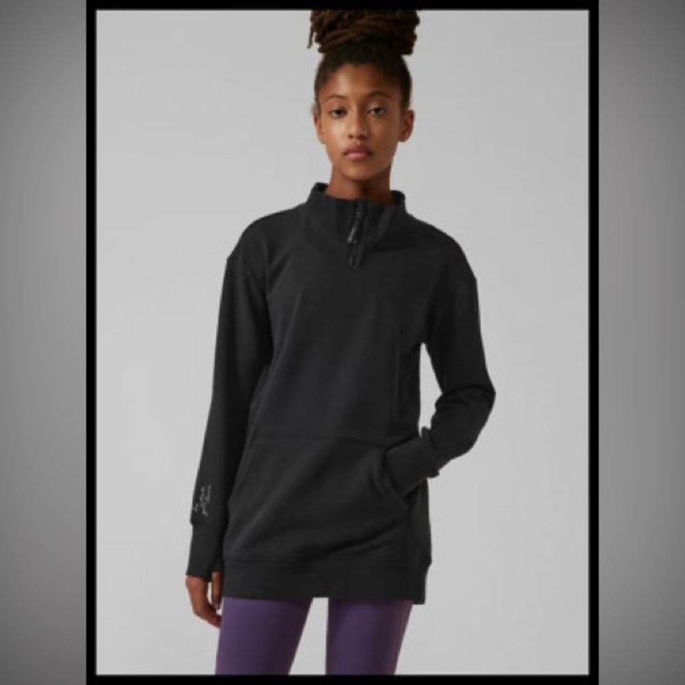 Athleta Girl RetroActive Half Zip Size XXL 16 Black